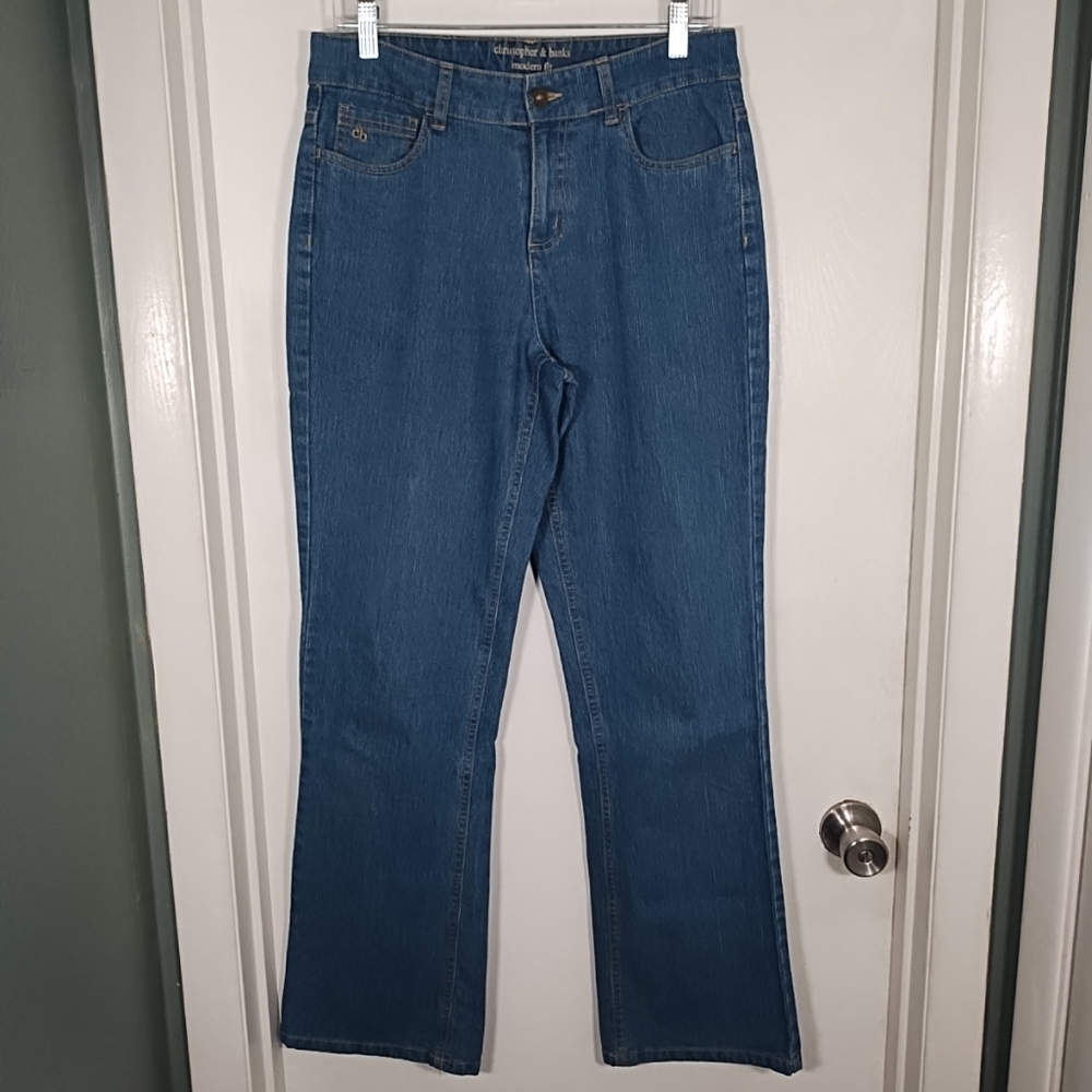 Christopher & Banks Womens Jeans 6 Boot Cut Med Wash Mid Rise Modern Fit